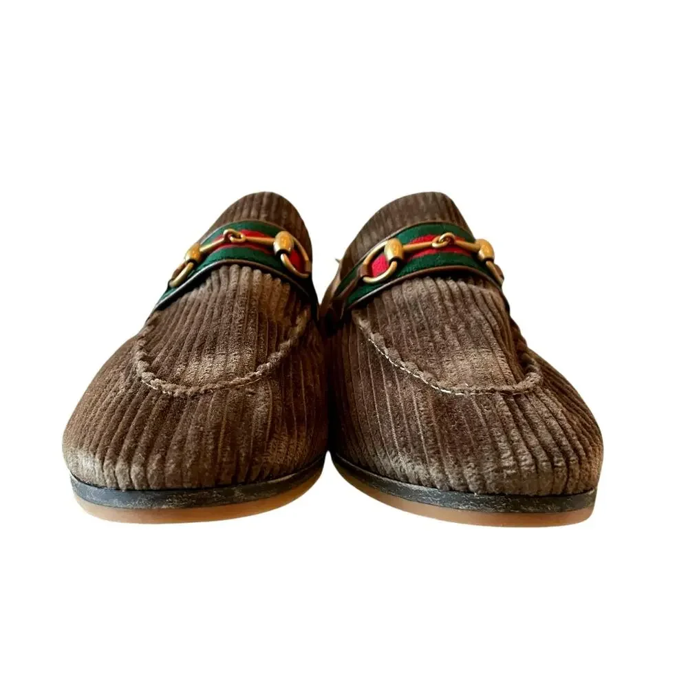 GUCCI 75974 Horsebit Corduroy Moccasin Loafer Men Shoe Size 11 | US 11.5 NEW